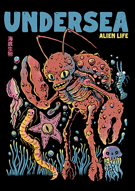 Undersea Alien Life Illustration