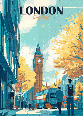 London England Travel Poster