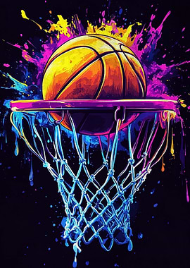 Basketball Net with Splatters