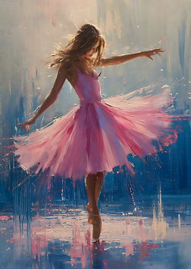 Ballerina in Pink Dress Painting
