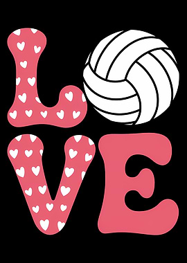 Love Volleyball Graphic