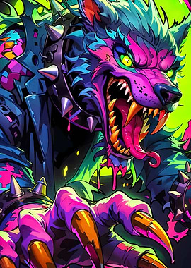 Cyberpunk Werewolf Illustration