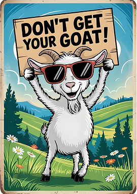 Don't Get Your Goat Cartoon Poster