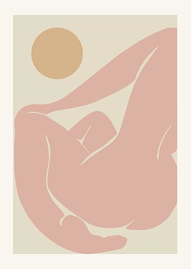 Abstract Nude Figure with Sun