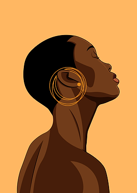 Elegant Woman Portrait with Golden Earring