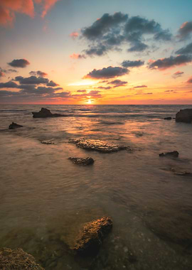 Ocean Sunset with Rocks