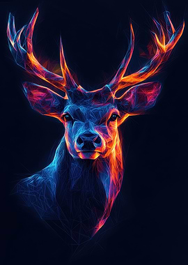 Abstract Deer Portrait