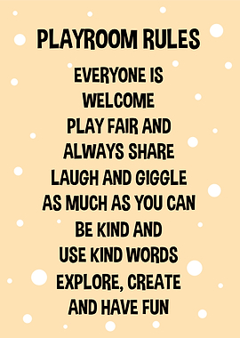 Playroom Rules Poster