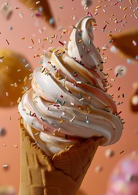 Ice Cream Cone with Sprinkles