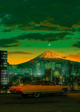 Viewpoint in Japan with Mount Fuji