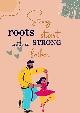 Strong Father Daughter Dance Illustration