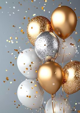 Celebration Balloons with Confetti