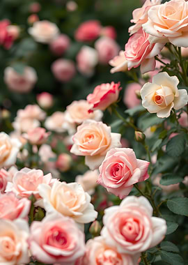 Peach and Pink Rose Garden