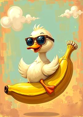 Duck on Banana Adventure