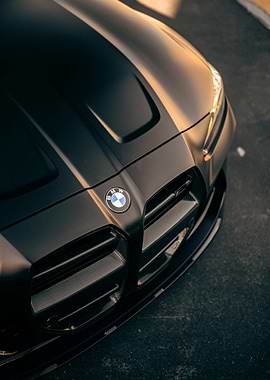 Sleek Black BMW Front View