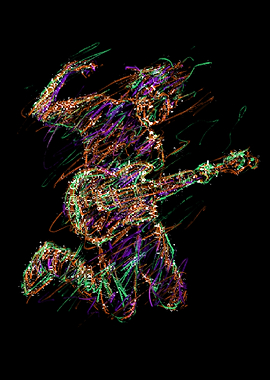 Abstract Skeleton Guitarist