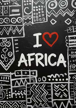 I Love Africa Painting