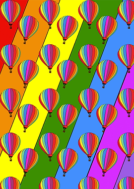 Rainbow Hot Air Balloon Pattern