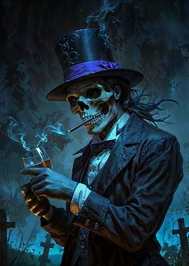 Baron Samedi with Drink and Cigar