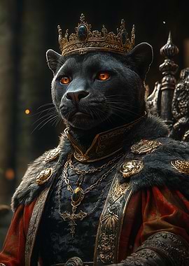 Panther King on Throne