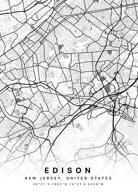 Edison New Jersey USA Map
