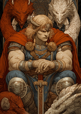 Viking King with Dragons