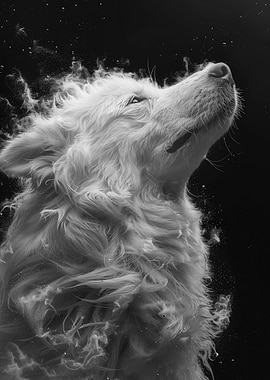 Monochrome Wolf Portrait