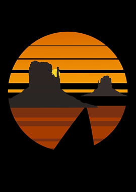 Monument Valley Sunset Silhouette