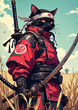 Samurai Cat Warrior