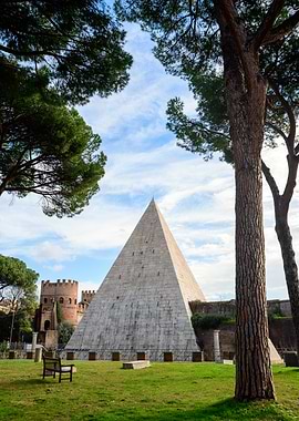 Pyramid of Cestius in Rome, Italy