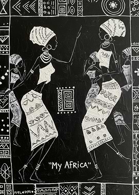 African girls dancing