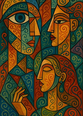 Abstract Faces Painting