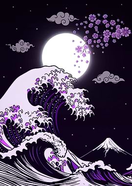 Great Wave Purple Night
