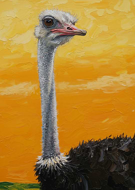 Ostrich Portrait Painting