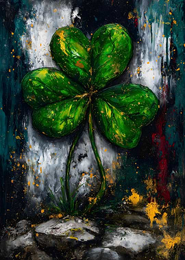 Abstract Shamrock Painting