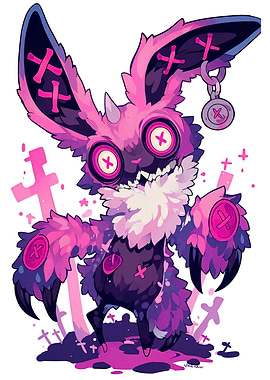 Cute Monster with Button Eyes