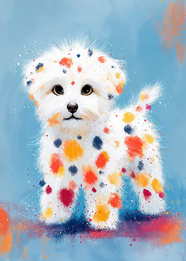 Colorful Spotted Dog Portrait