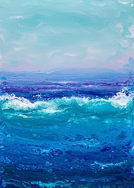 Ocean Waves Abstract Painting
