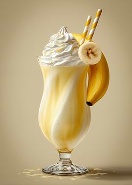 Banana Smoothie with Whipped Cream