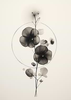 Monochrome Floral Art