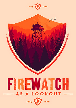 Firewatch Lookout Tower Illustration
