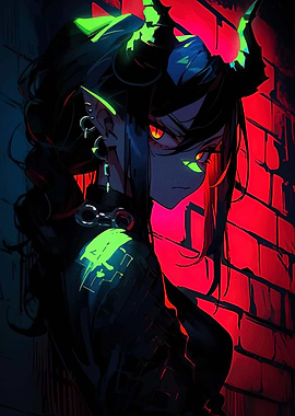 Neon Demon Girl Anime Style