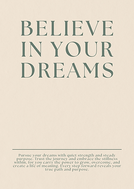 Believe in Your Dreams Text Art