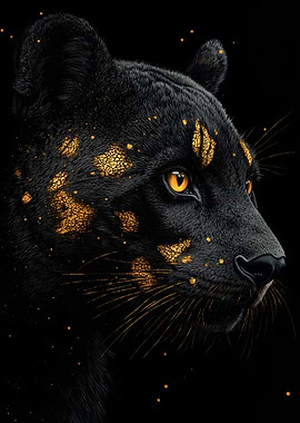 Black Panther with Golden Markings
