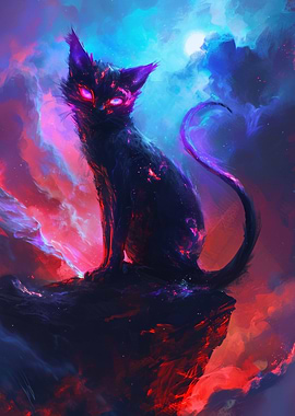 Cosmic Cat on a Cliff