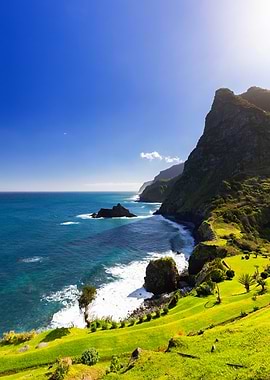 Coastal Mountain Landscape with Ocean View, Madeira
