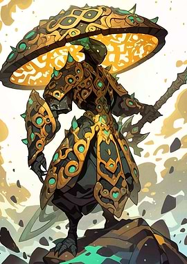 Golden Warrior with Parasol