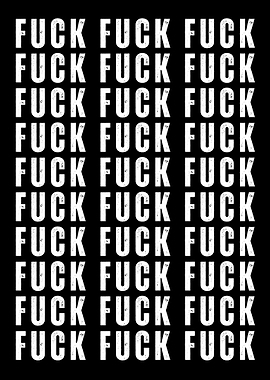 Fuck Text Pattern on Black Background