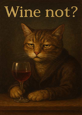 Wine not? Funny Cat Poster