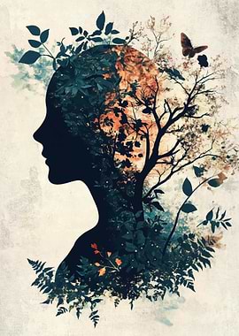 Nature Silhouette Portrait Butterfly